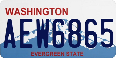 WA license plate AEW6865