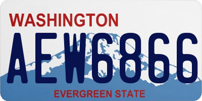 WA license plate AEW6866