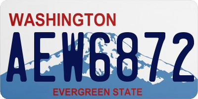 WA license plate AEW6872