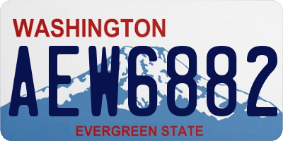 WA license plate AEW6882