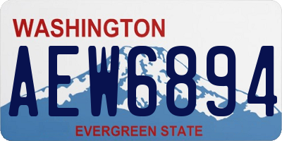 WA license plate AEW6894