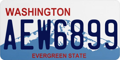 WA license plate AEW6899