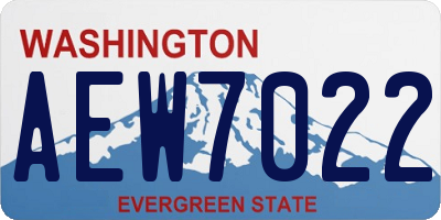 WA license plate AEW7022
