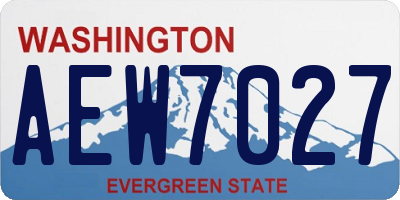 WA license plate AEW7027