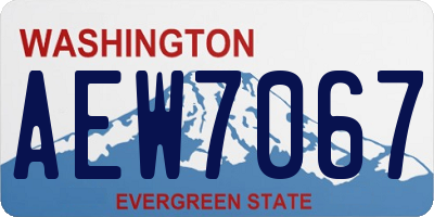 WA license plate AEW7067