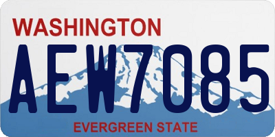 WA license plate AEW7085