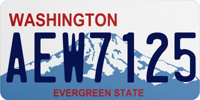 WA license plate AEW7125