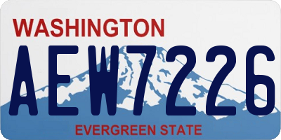 WA license plate AEW7226