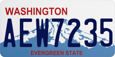 WA license plate AEW7235