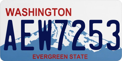 WA license plate AEW7253