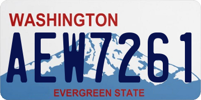 WA license plate AEW7261