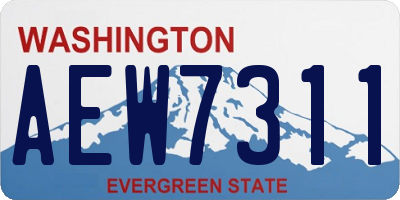 WA license plate AEW7311