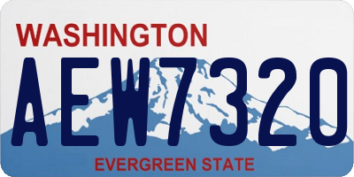 WA license plate AEW7320