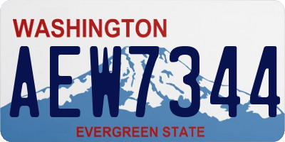 WA license plate AEW7344