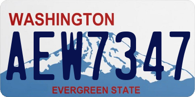 WA license plate AEW7347