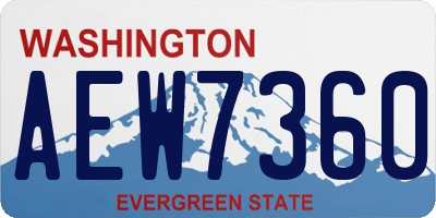 WA license plate AEW7360