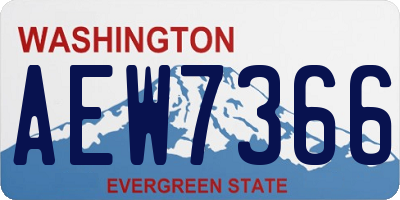 WA license plate AEW7366