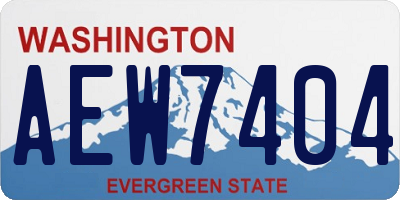 WA license plate AEW7404