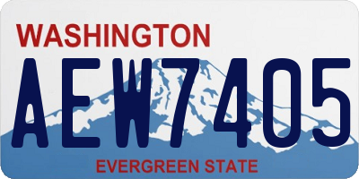 WA license plate AEW7405
