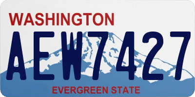 WA license plate AEW7427