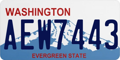 WA license plate AEW7443