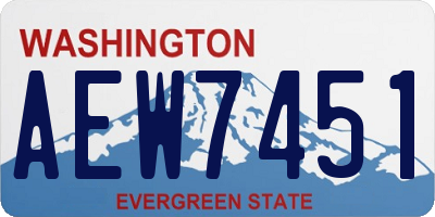 WA license plate AEW7451