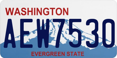 WA license plate AEW7530
