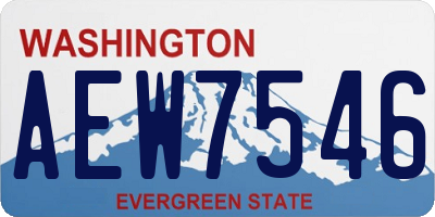 WA license plate AEW7546