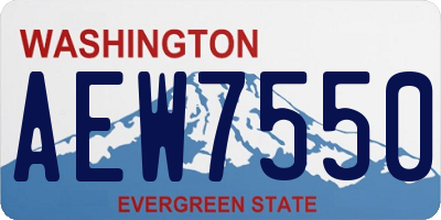 WA license plate AEW7550