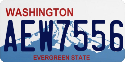 WA license plate AEW7556