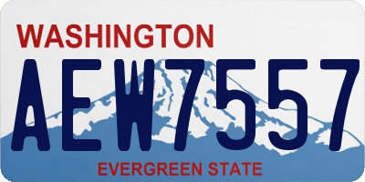 WA license plate AEW7557