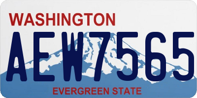 WA license plate AEW7565