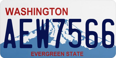 WA license plate AEW7566