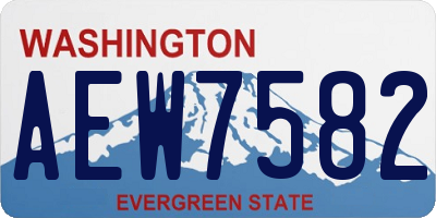 WA license plate AEW7582