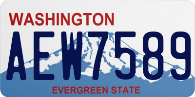 WA license plate AEW7589