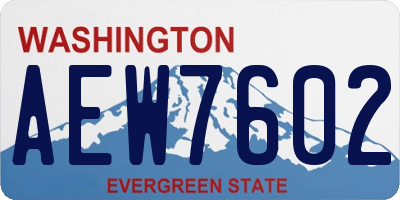 WA license plate AEW7602