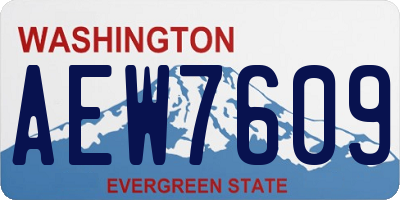 WA license plate AEW7609