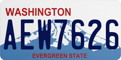 WA license plate AEW7626