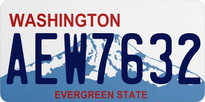 WA license plate AEW7632