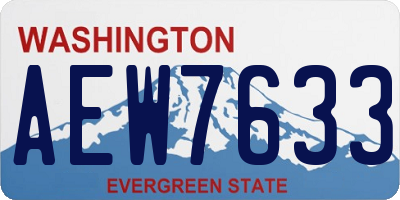 WA license plate AEW7633