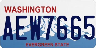 WA license plate AEW7665