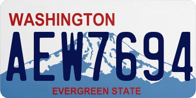 WA license plate AEW7694
