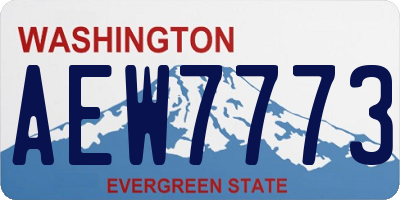 WA license plate AEW7773