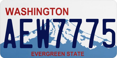 WA license plate AEW7775