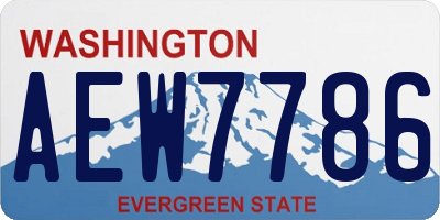 WA license plate AEW7786