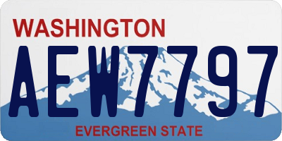 WA license plate AEW7797