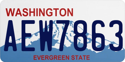 WA license plate AEW7863