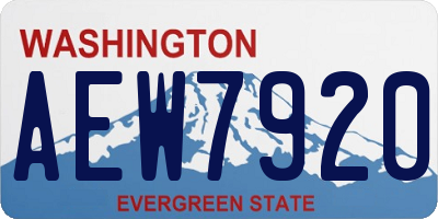 WA license plate AEW7920