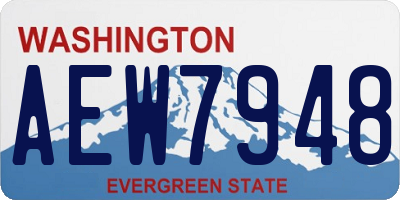 WA license plate AEW7948