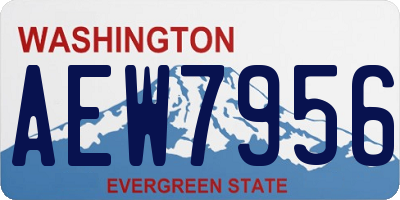 WA license plate AEW7956